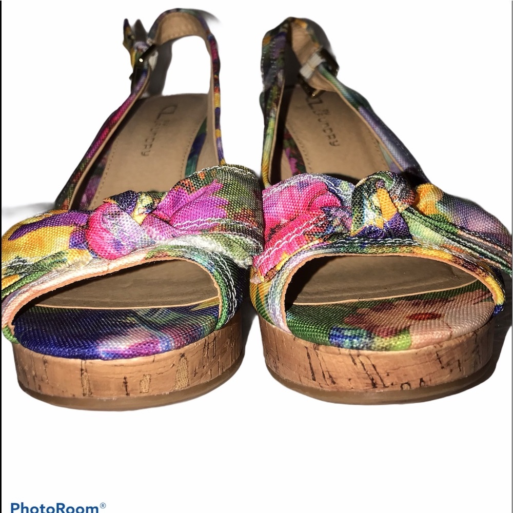 CL BY LUANDRY Floral buckle sling back wedge 8 - Picture 7 of 9